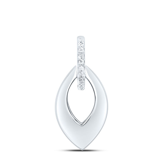 Sterling Silver White-Tone 1/20 Ctw Natural Diamond Pendant