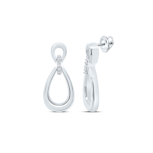 Sterling Silver 1/20Cttw Natural Diamond Gift Pear Earring
