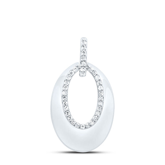 Sterling Silver White-Tone 1/6 Ctw Natural Diamond Pendant