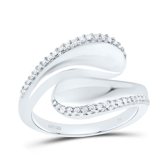 Sterling Silver White-Tone 1/6 Ctw Natural Diamond Ring, Womens Size: 5-9