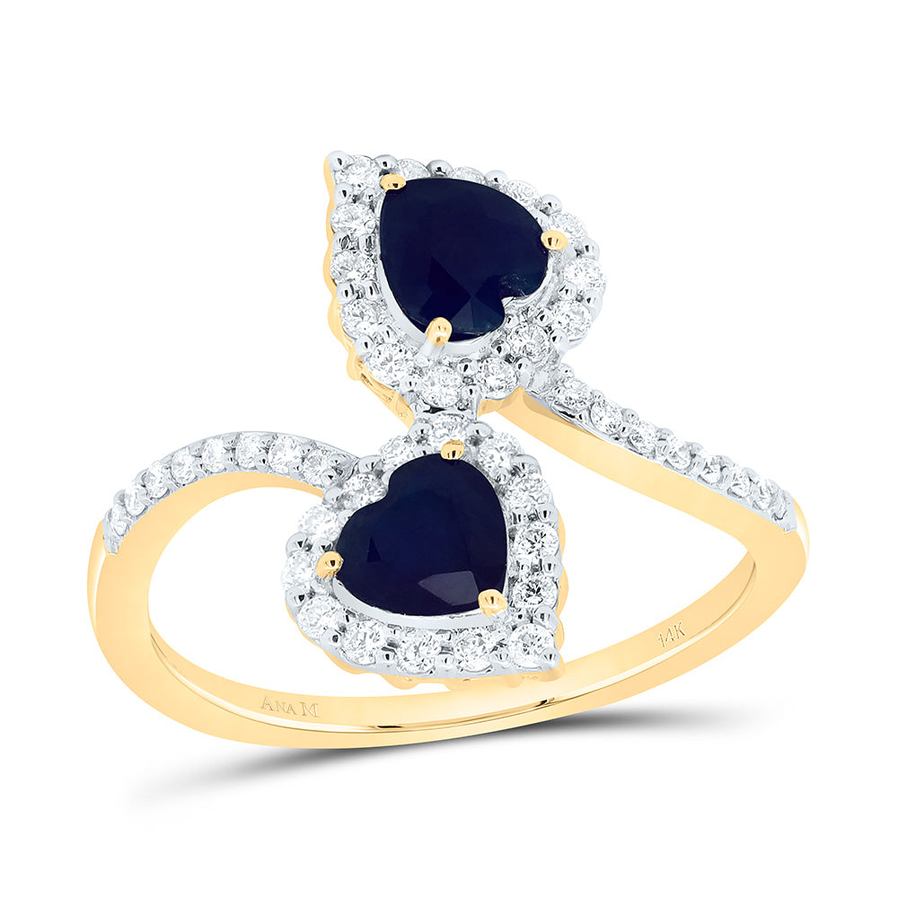 14K Yellow or White Gold 1/3 Ctw Diamond 5MM Natural Gem Heart Ring, Womens Size: 5-9