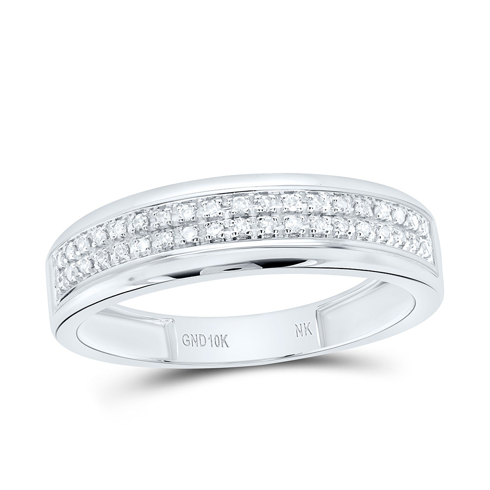 10K Yellow or White Gold 1/6 Ctw Natural Diamond Fashion Mens Band, Mens Size: 8-12