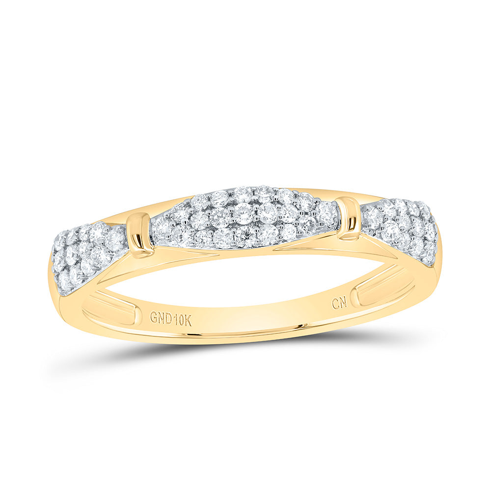 10K Yellow or White Gold 1/4 Ctw Natural Diamond Fashion Ladies Band, Womens Size: 5-9