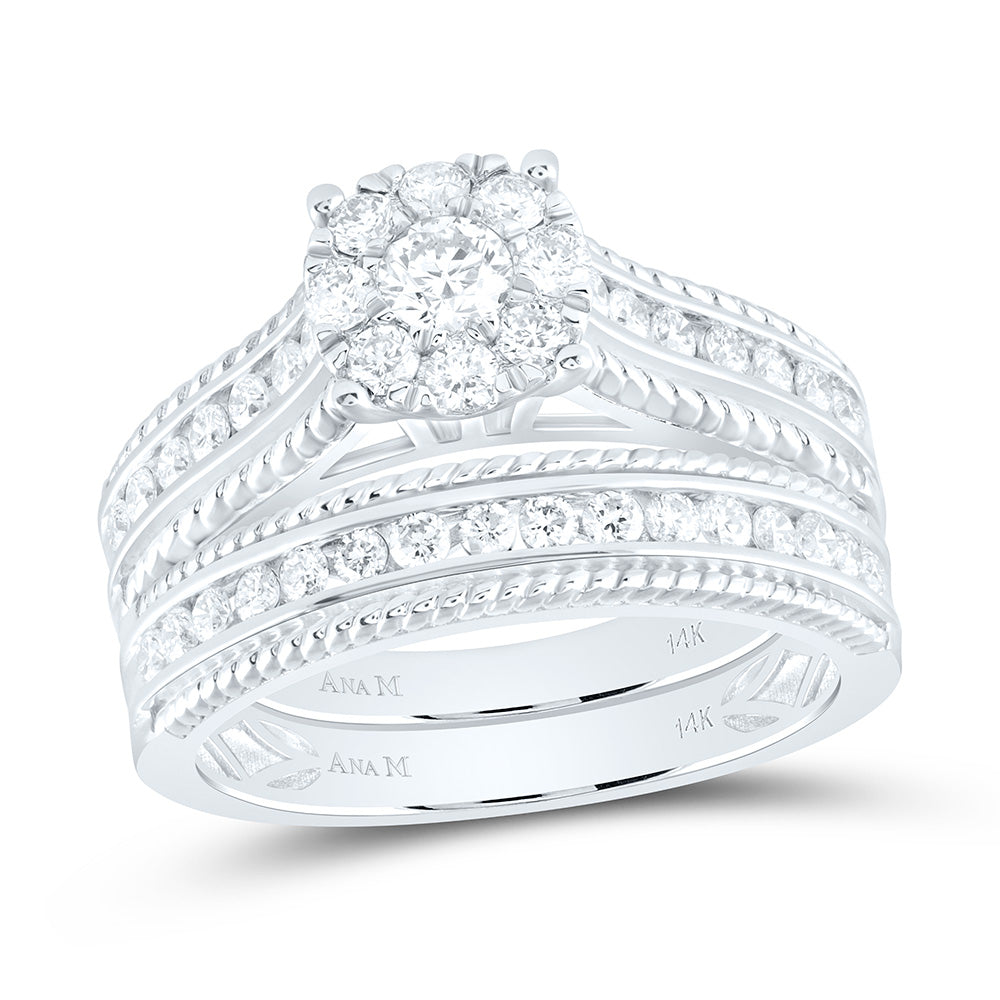 14K Yellow Or White Gold 1 1/4Cttw Natural Diamond Round Trio Set