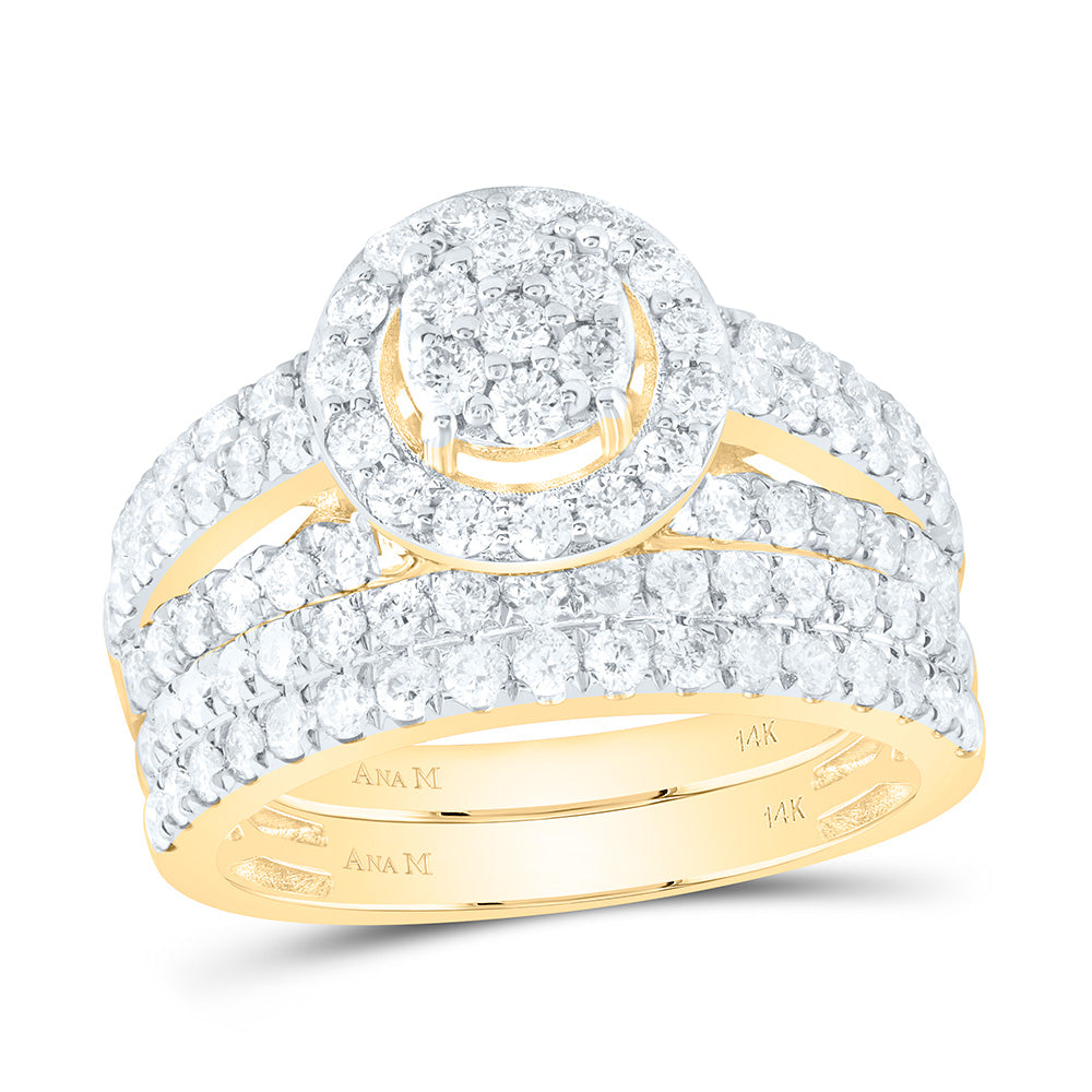 14K Yellow Or White Gold 2 1/2Cttw Natural Diamond Round Trio Set