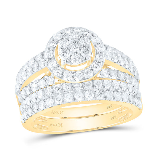 14K Yellow Or White Gold 2 1/2Cttw Natural Diamond Round Trio Set