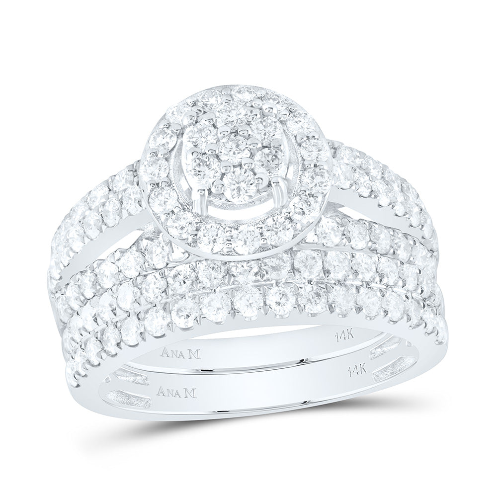 14K Yellow Or White Gold 2 1/2Cttw Natural Diamond Round Trio Set