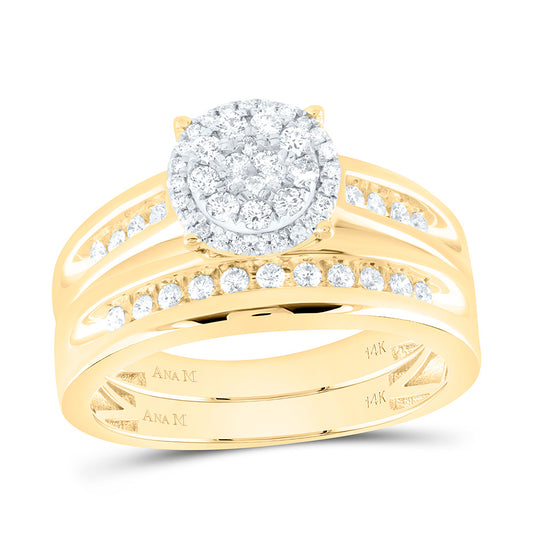 14K Yellow Or White Gold 3/4Cttw Natural Diamond Round Trio Set