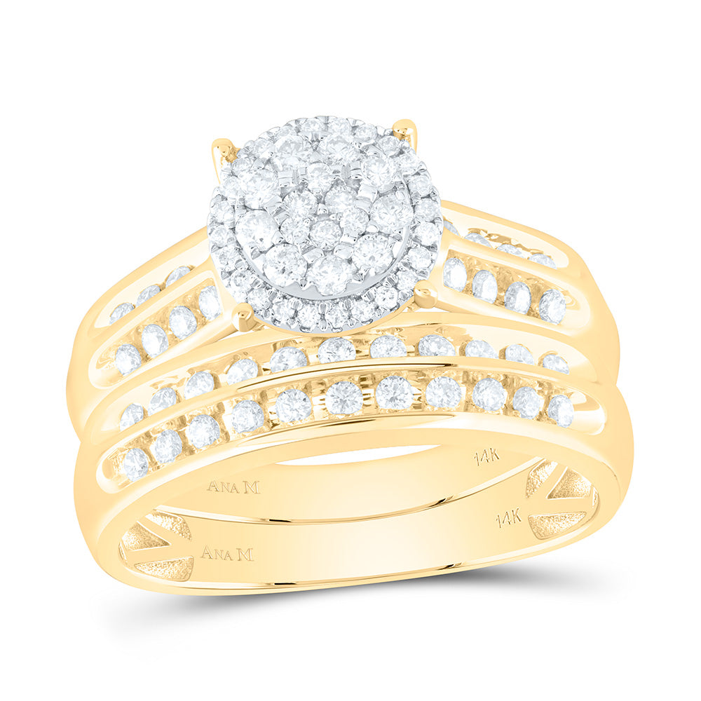 14K Yellow Or White Gold 7/8Cttw Natural Diamond Round Trio Set
