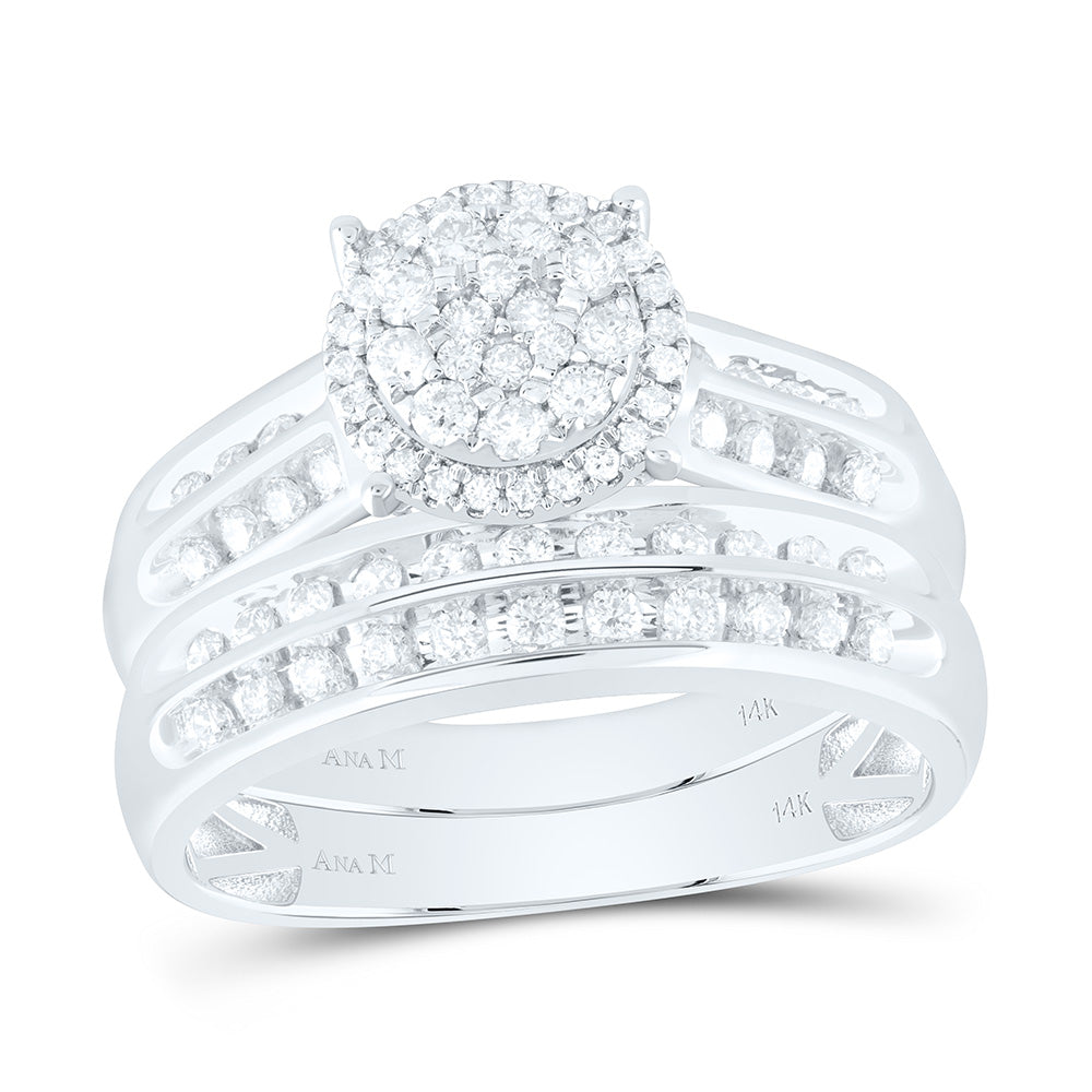 14K Yellow Or White Gold 7/8Cttw Natural Diamond Round Trio Set