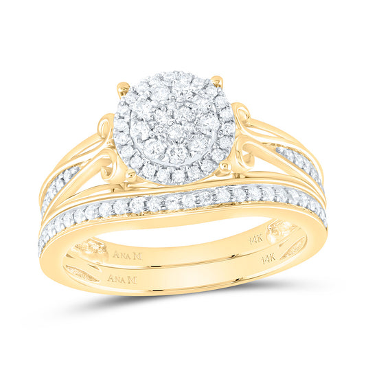 14K Yellow Gold 1Cttw Natural Diamond Round Trio Set