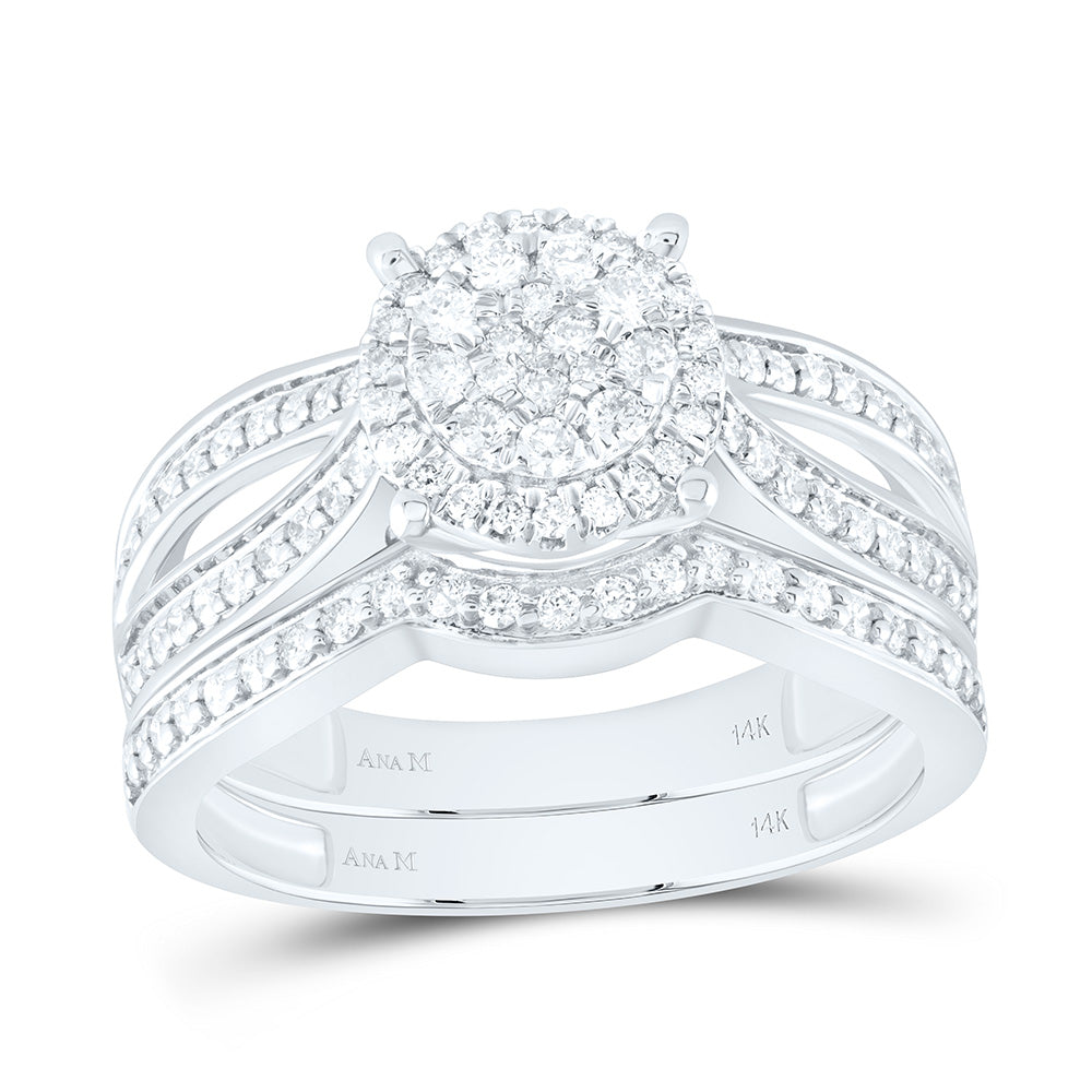 14K Yellow Or White Gold 1 3/8Cttw Natural Diamond Round Trio Set