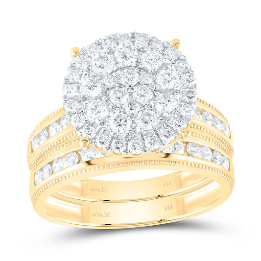 14K Yellow Or White Gold 1 1/2Cttw Natural Diamond Round Trio Set