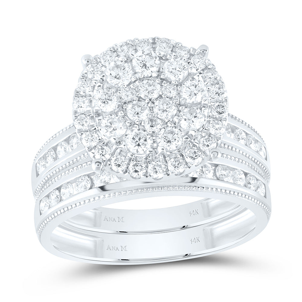14K Yellow Or White Gold 1 1/2Cttw Natural Diamond Round Trio Set