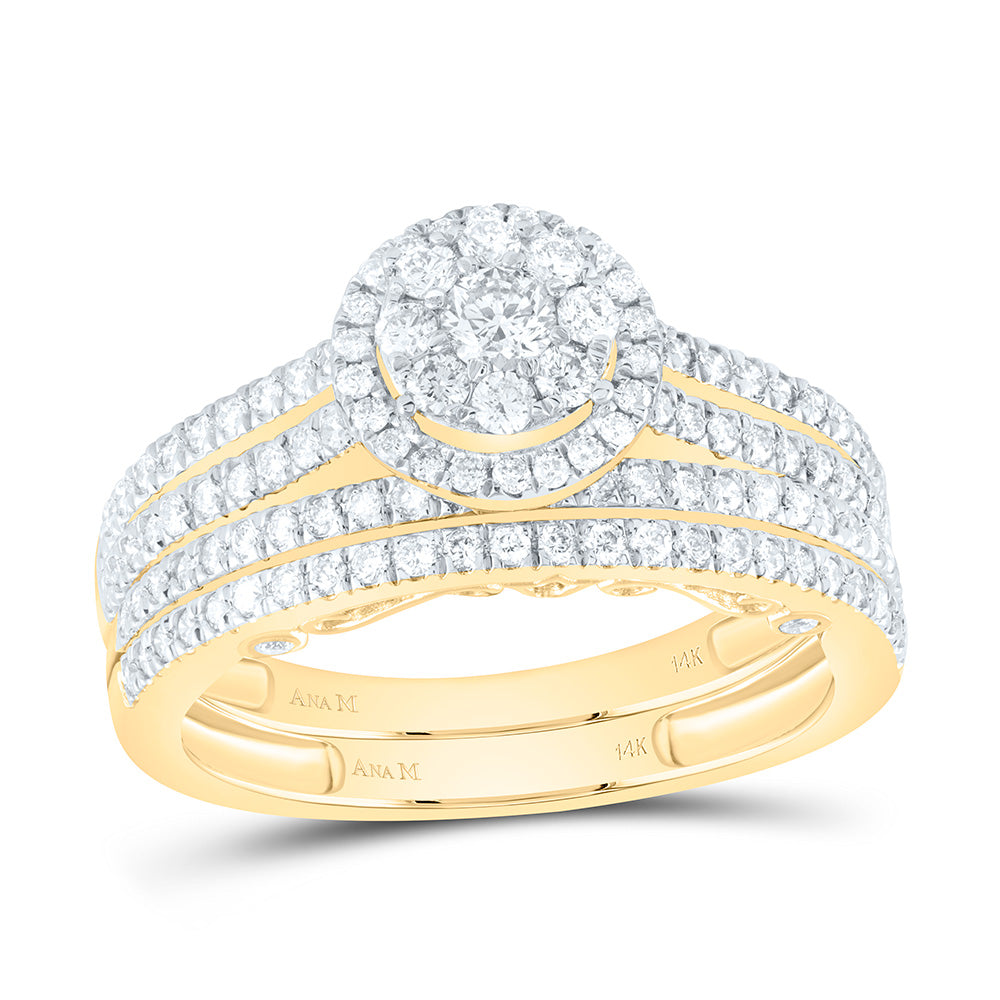 14K Yellow Or White Gold 1 5/8Cttw Natural Diamond Round Trio Set