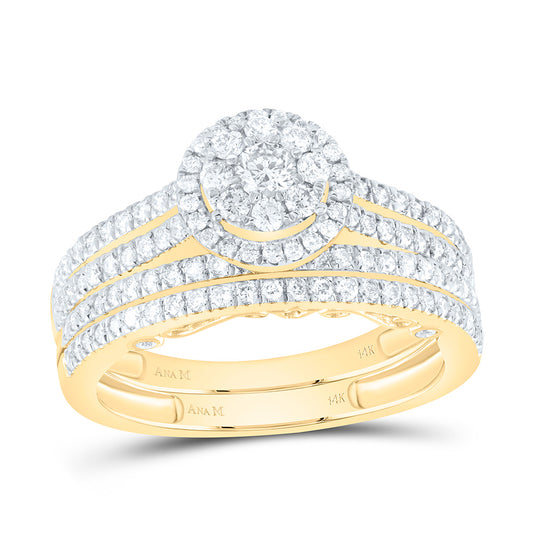 14K Yellow Or White Gold 1 5/8Cttw Natural Diamond Round Trio Set