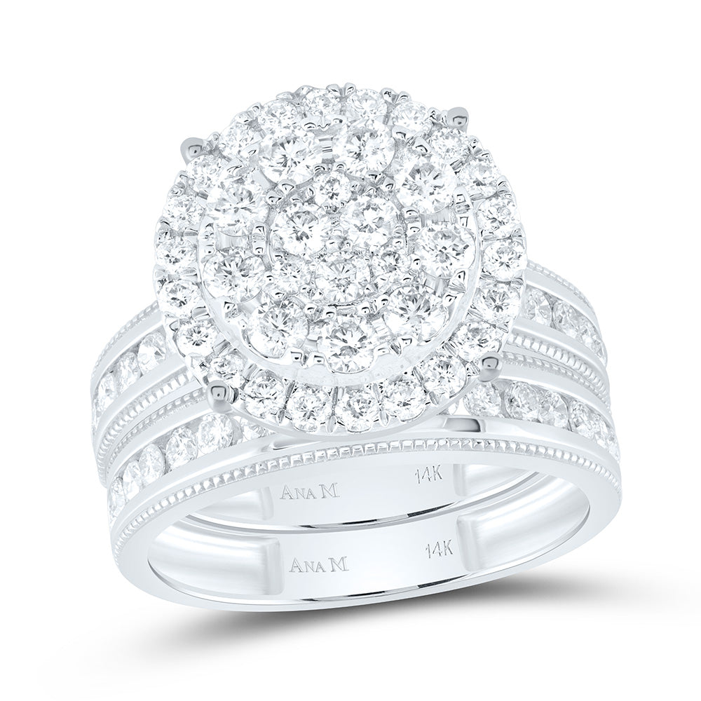 14K Yellow Or White Gold 2Cttw Natural Diamond Round Trio Set