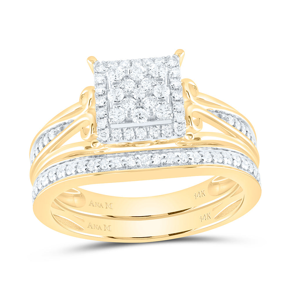 14K Yellow Or White Gold 1Cttw Natural Diamond Square Trio Set