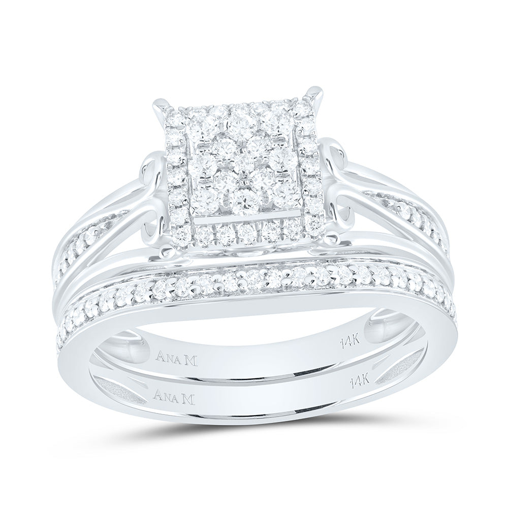 14K Yellow Or White Gold 1Cttw Natural Diamond Square Trio Set