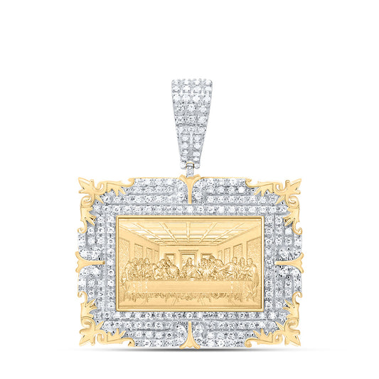 10K Yellow Gold 5/8Cttw Natural Diamond Mens Charm