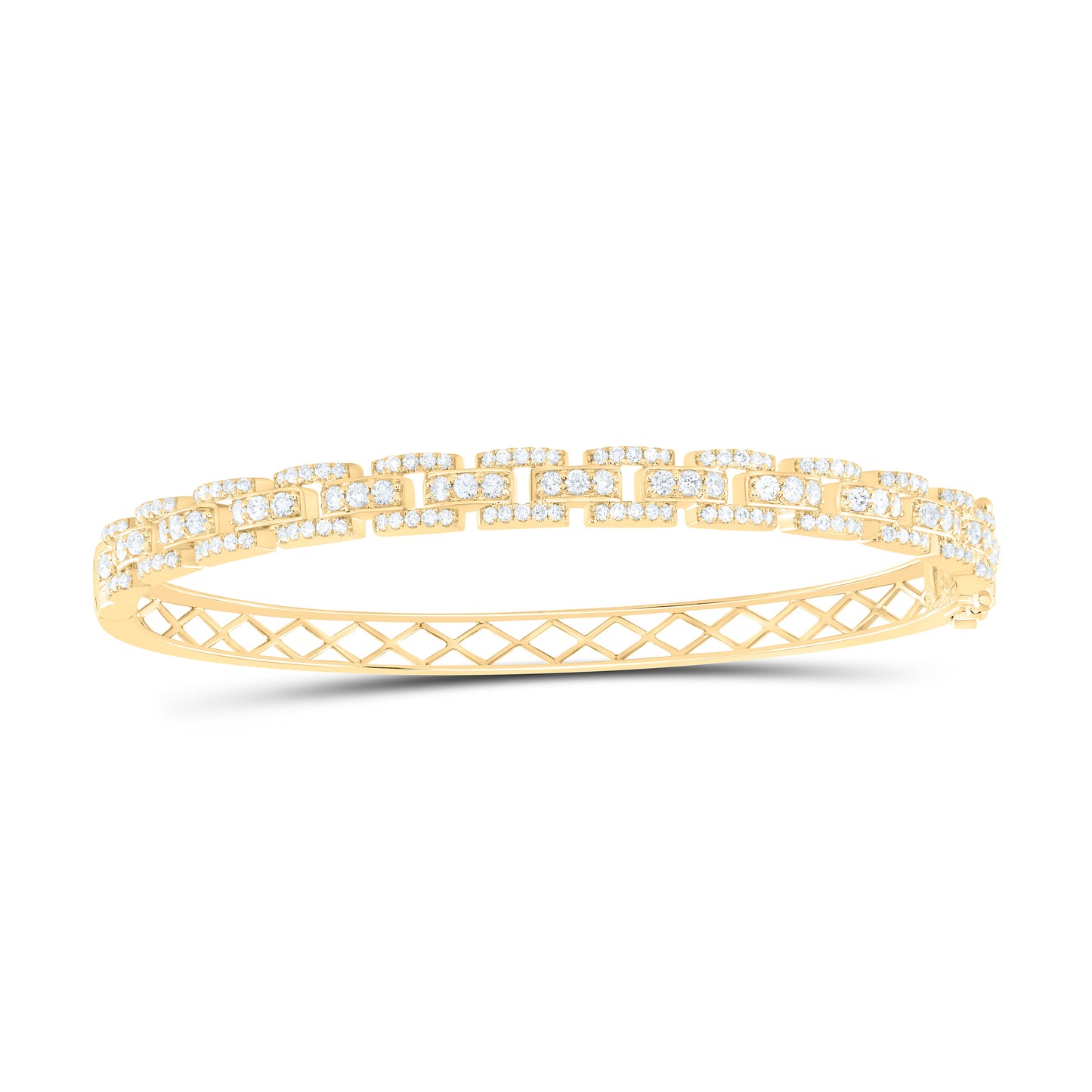 14K Yellow Or White Gold 1 1/4Cttw Natural Diamond Fashion Bangle (60X50Mm)