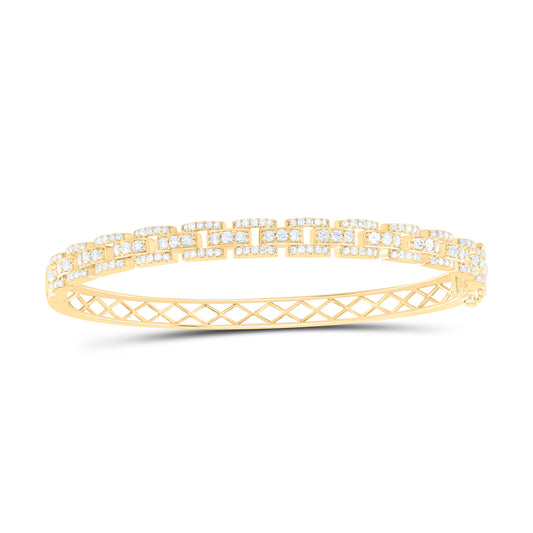 14K Yellow Or White Gold 1 1/4Cttw Natural Diamond Fashion Bangle (60X50Mm)