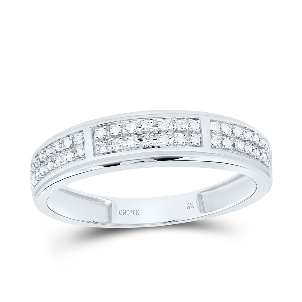 10K Yellow or White Gold 1/6 Ctw Natural Diamond Fashion Mens Band, Mens Size: 8-12