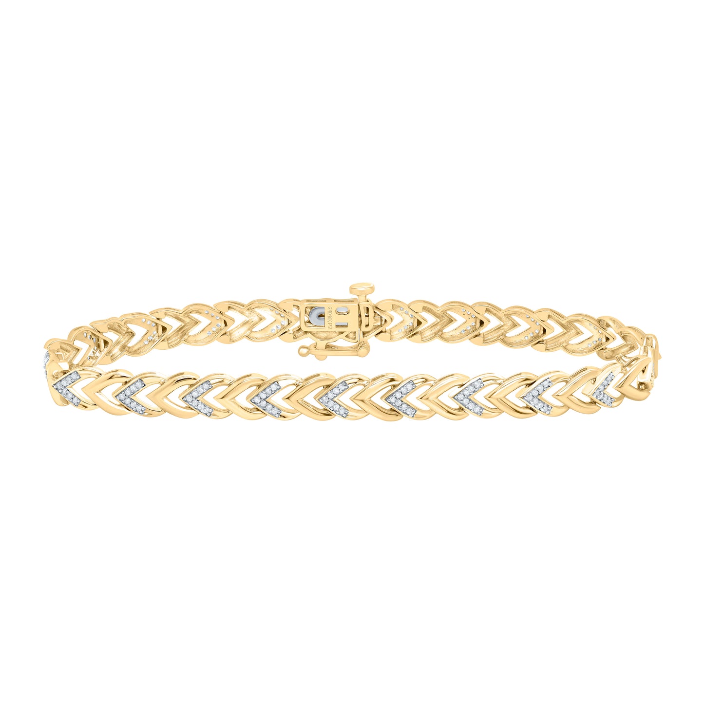 10K Yellow Gold 1/3 Cttw Natural Diamond Ladies Bracelet (7 Inch)