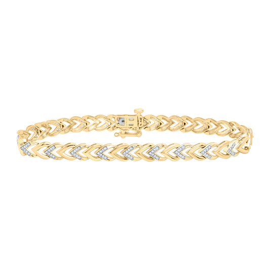 10K Yellow Gold 1/3 Cttw Natural Diamond Ladies Bracelet (7 Inch)