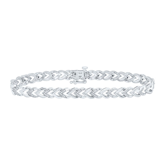 10K White Gold 1/3 Ctw Natural Diamond Ladies Bracelet (7 Inch)
