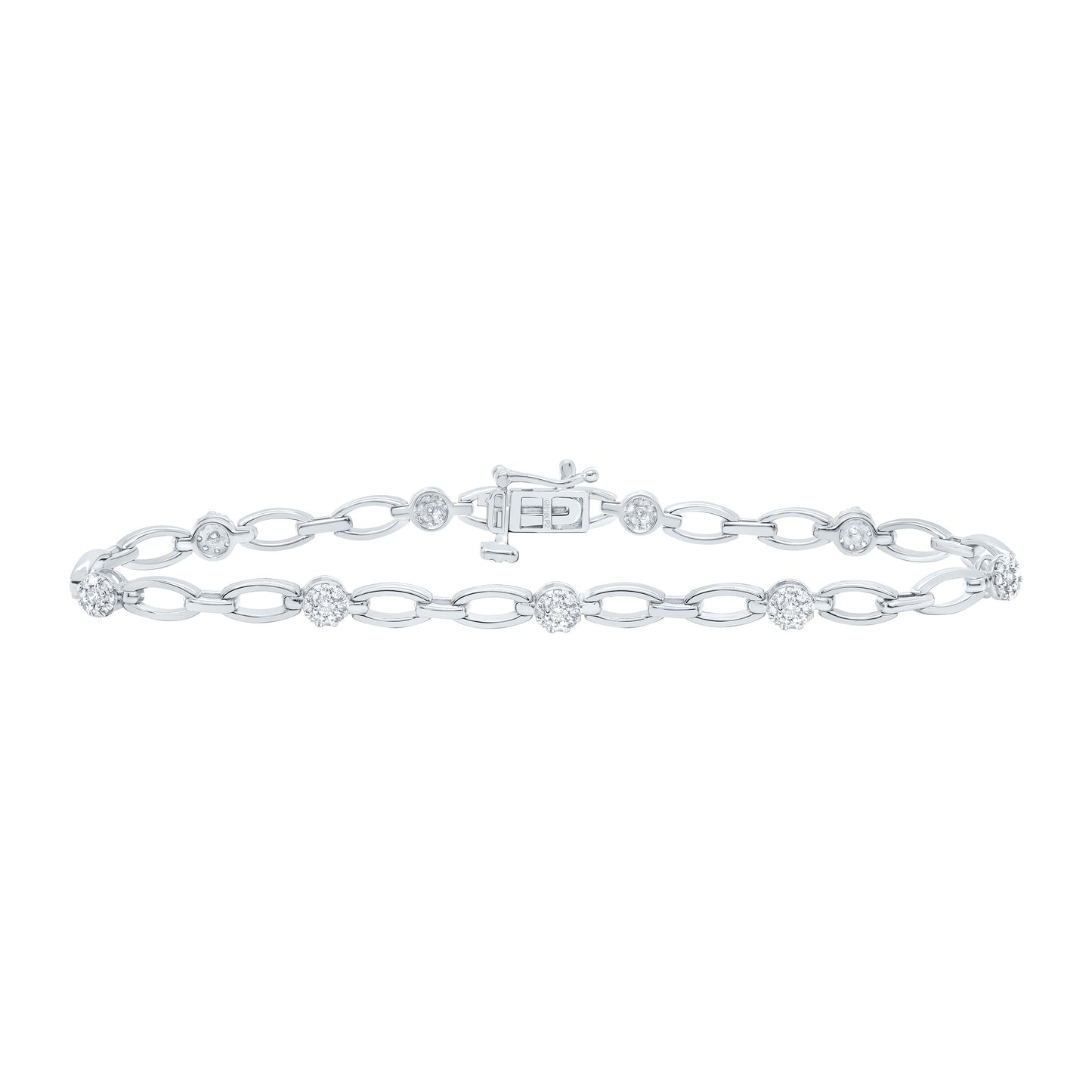 10K Yellow or White Gold 1/2 Ctw Natural Diamond Ladies Bracelet (7 Inch)