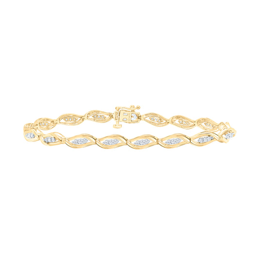 10K Yellow or White Gold 1/2 Ctw Natural Diamond Ladies Bracelet (7 Inch)