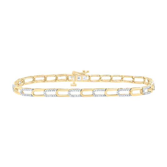 10K Yellow Gold 1/2Cttw Natural Diamond P2 Gift Ladies Bracelet (7 Inch)