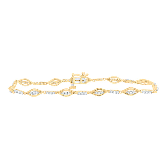 10K Yellow Gold 1/2 Ctw Natural Diamond Ladies Bracelet (7 Inch)