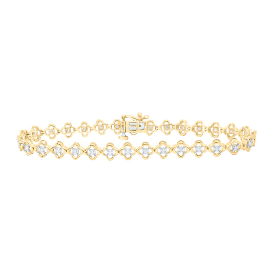 10K Yellow or White or Rose Gold 1/3 Ctw Natural Diamond Ladies Bracelet (7 Inch)