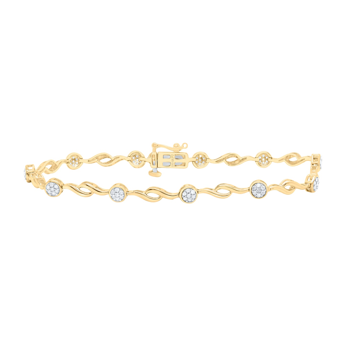 10K Yellow Or White Gold 1/3Cttw Natural Diamond P2 Gift Ladies Bracelet (7 Inch)