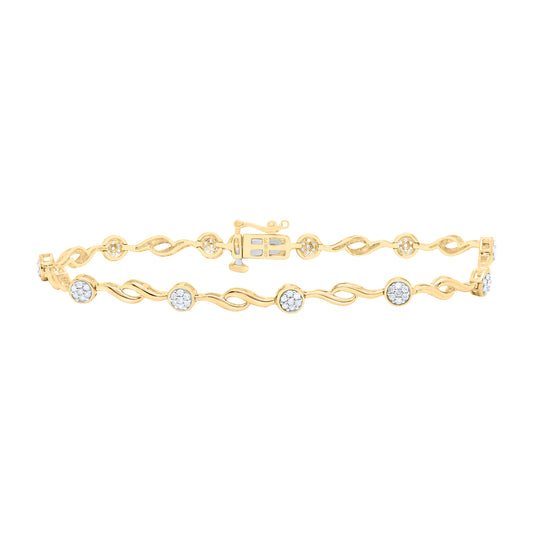 10K Yellow Or White Gold 1/3Cttw Natural Diamond P2 Gift Ladies Bracelet (7 Inch)