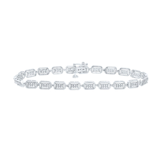 10K White Gold 1/2Cttw Natural Diamond P2 Gift Ladies Bracelet (7 Inch)