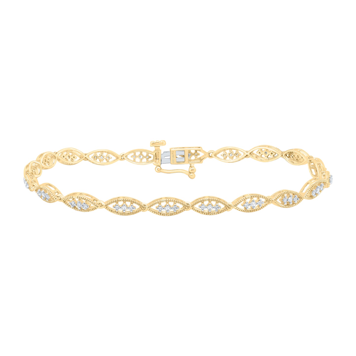 10K Yellow Or White Gold 1/3Cttw Natural Diamond Ladies Bracelet (7 Inch)