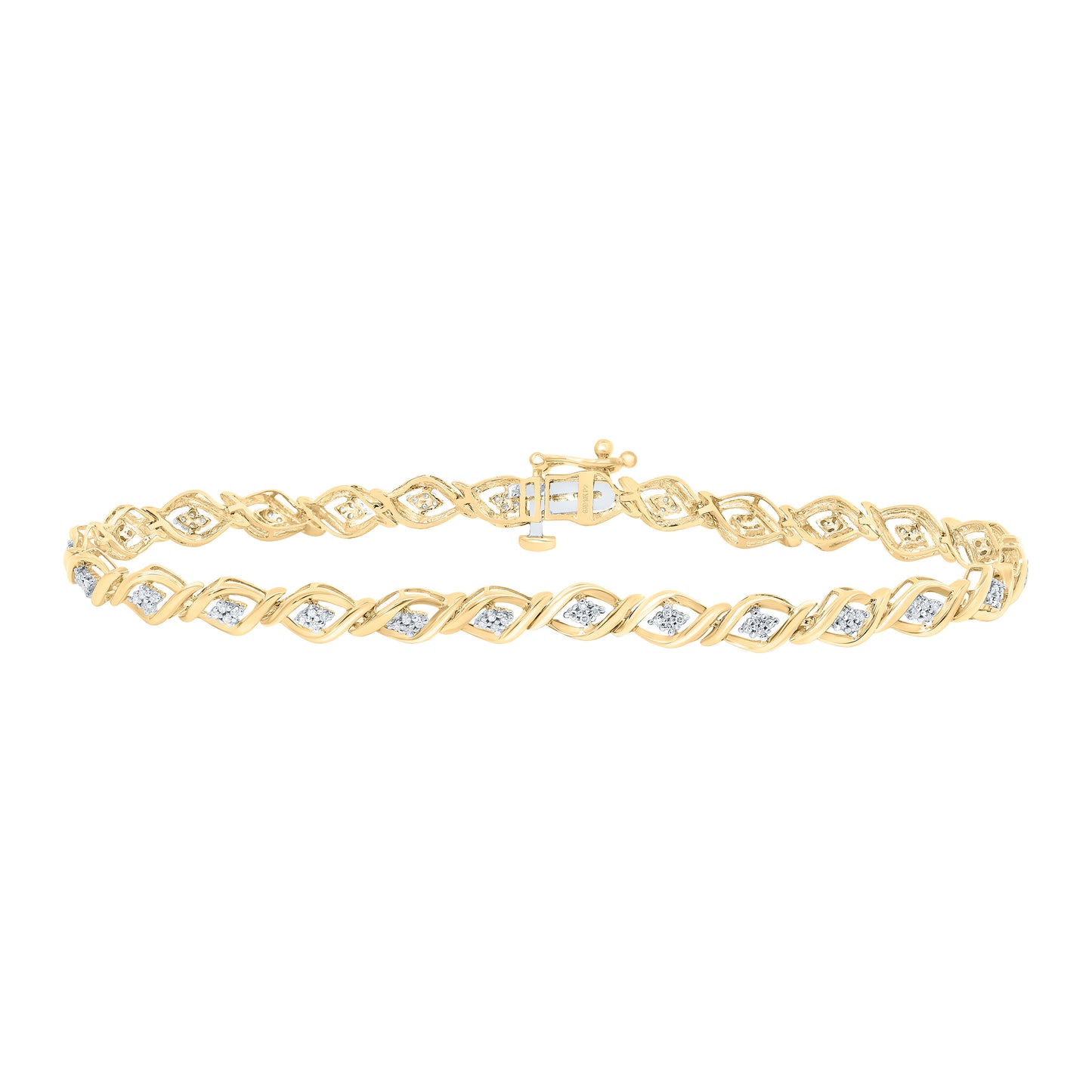 10K Yellow Or White Gold 1/4Cttw Natural Diamond P2 Gift Ladies Bracelet (7 Inch)