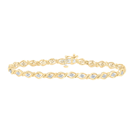 10K Yellow Or White Gold 1/4Cttw Natural Diamond P2 Gift Ladies Bracelet (7 Inch)