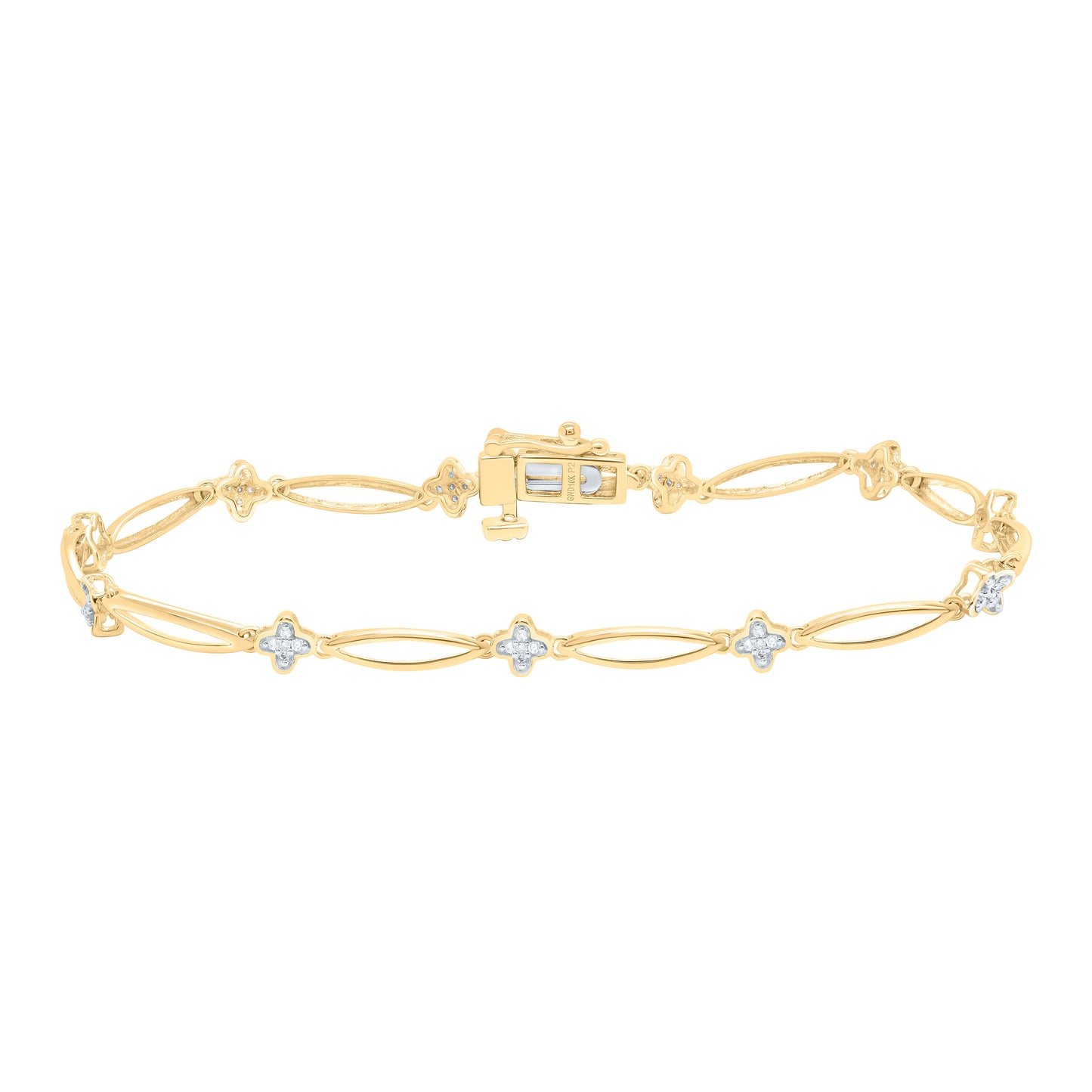10K Yellow Or White Gold 1/6Cttw Natural Diamond P2 Gift Ladies Bracelet (7 Inch)