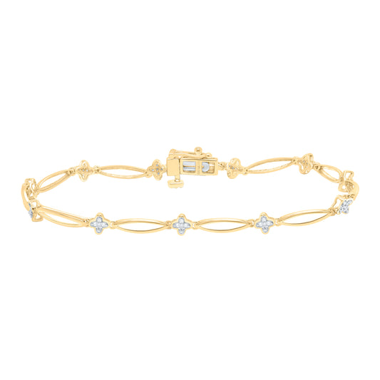 10K Yellow Or White Gold 1/6Cttw Natural Diamond P2 Gift Ladies Bracelet (7 Inch)