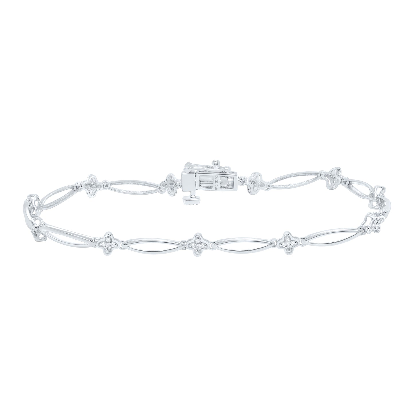 10K Yellow Or White Gold 1/6Cttw Natural Diamond P2 Gift Ladies Bracelet (7 Inch)