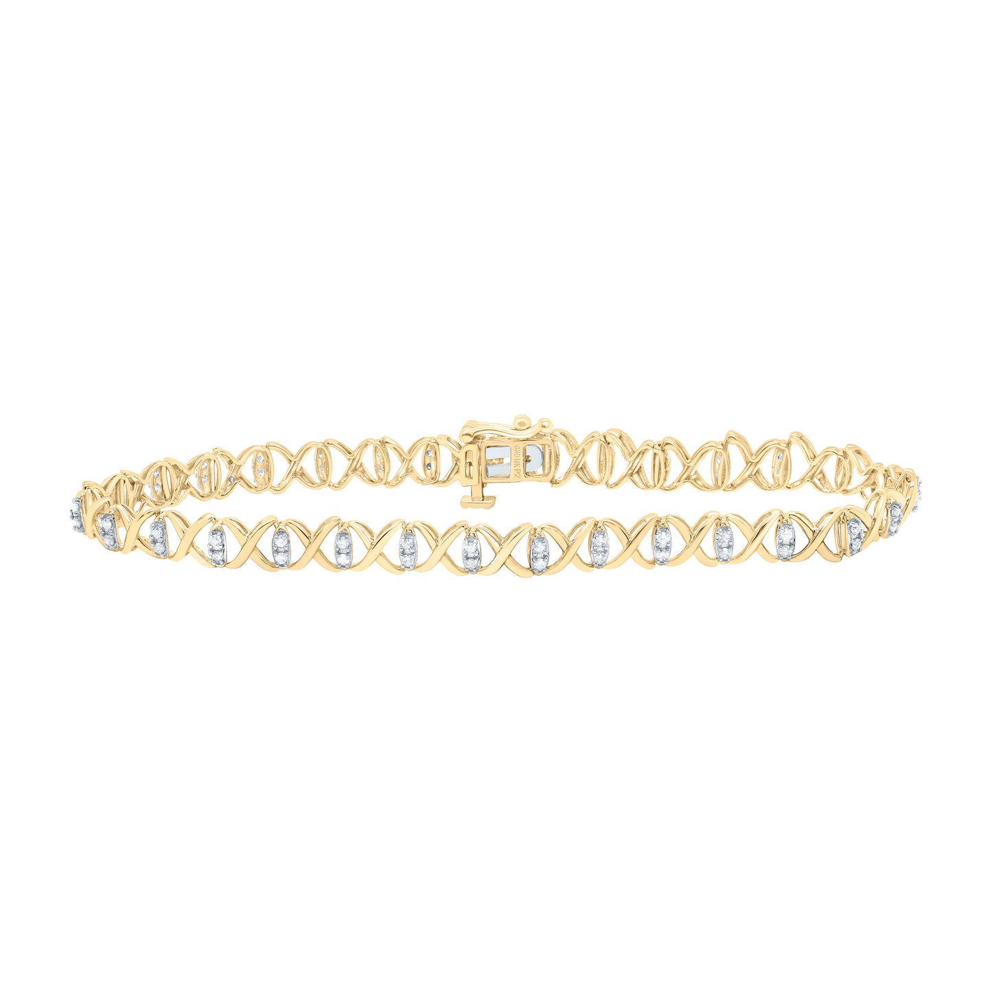10K Yellow Or White Gold 1/2Cttw Natural Diamond P2 Gift Ladies Bracelet (7 Inch)