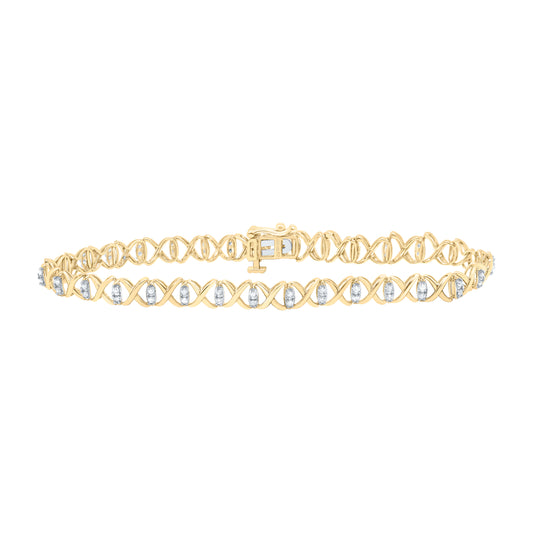 10K Yellow Or White Gold 1/2Cttw Natural Diamond P2 Gift Ladies Bracelet (7 Inch)