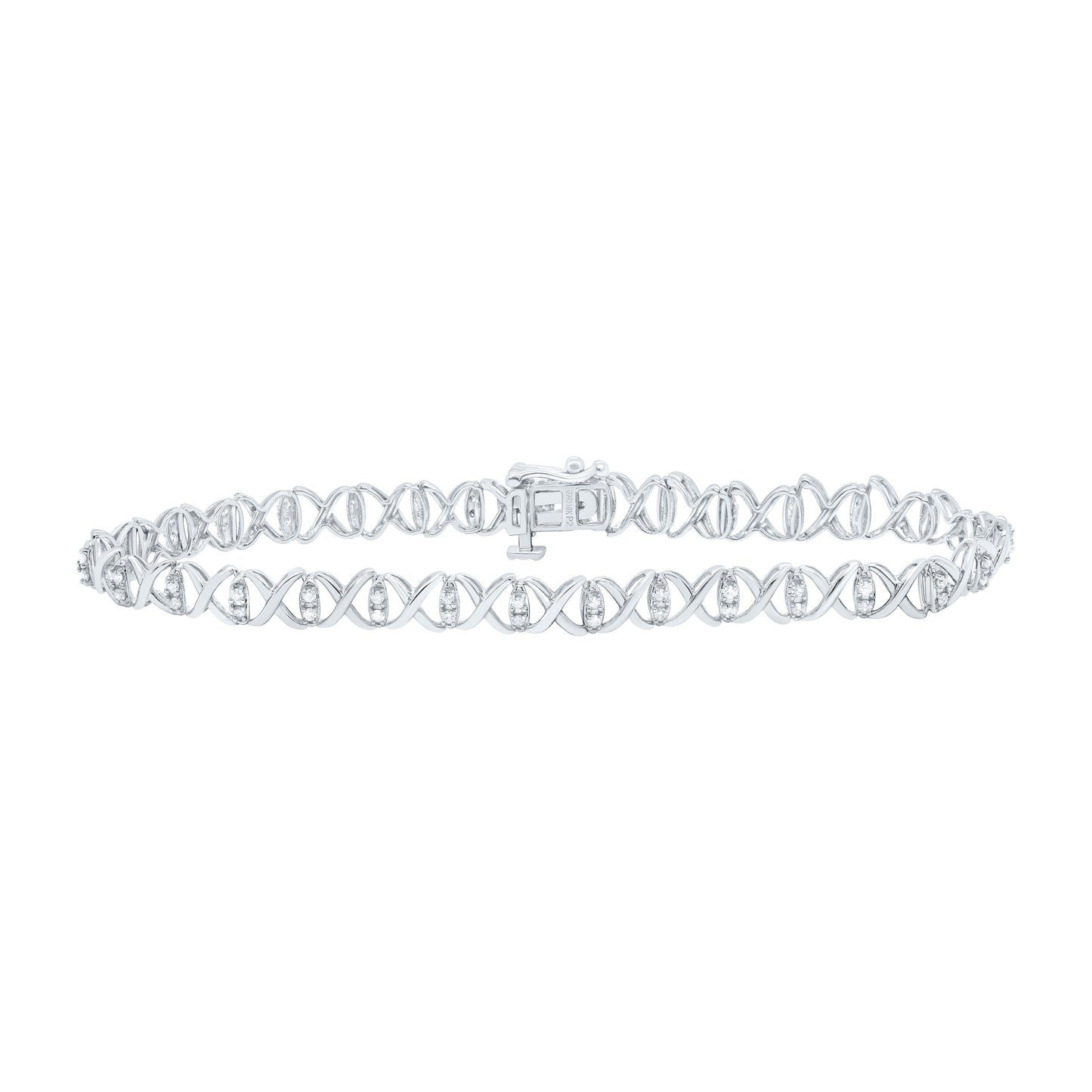 10K Yellow Or White Gold 1/2Cttw Natural Diamond P2 Gift Ladies Bracelet (7 Inch)