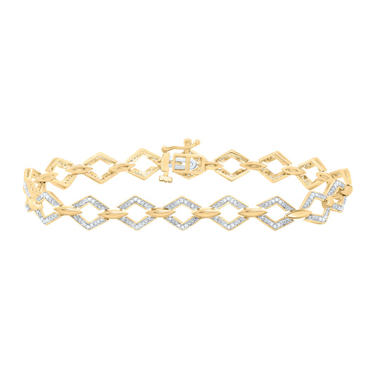10K Yellow or White Gold 1/4 Ctw Natural Diamond Ladies Bracelet (7 Inch)