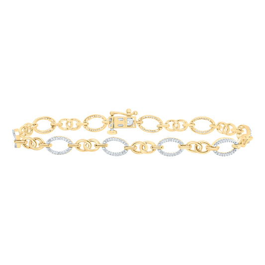 10K Yellow or White Gold 1/3 Ctw Natural Diamond Ladies Bracelet (7 Inch)