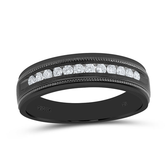 10K White Gold 1/4Cttw Natural Diamond Cn Mens Machine Set Band